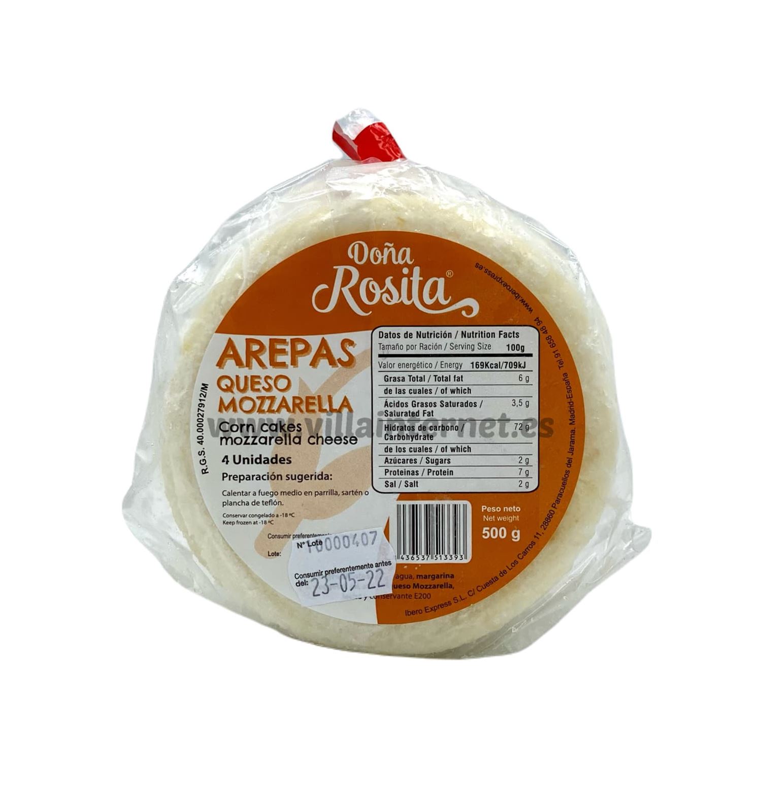 Arepas con queso mozzarella 4uds - Imagen 1