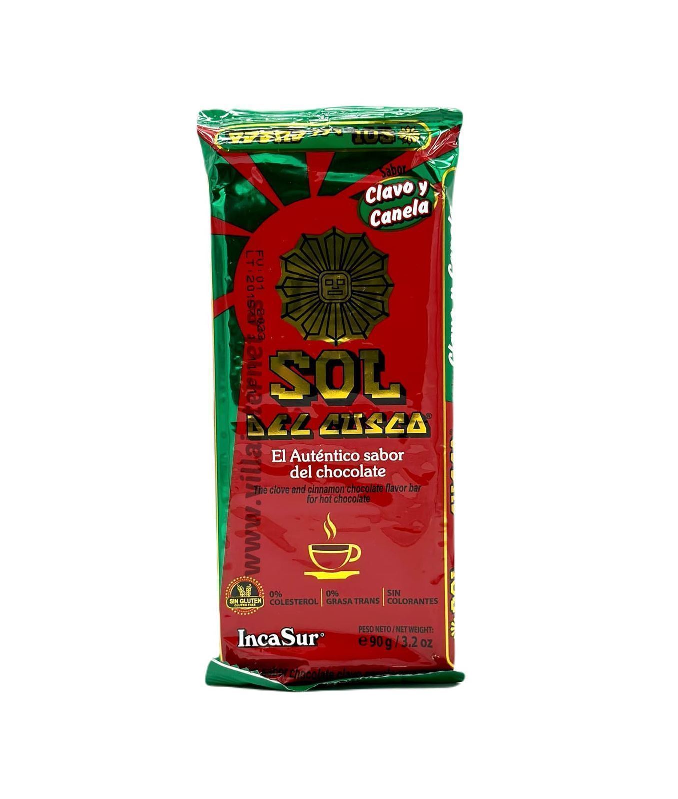 Chocolate sol del Cusco sabor clavo y canela 90g - Imagen 1