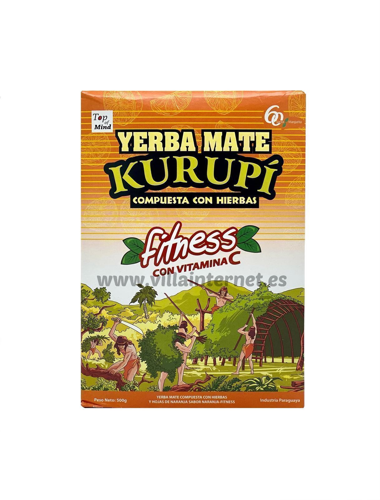 Yerba mate Kurupí fitness con vitamina C sabor naranja 500g - Imagen 1