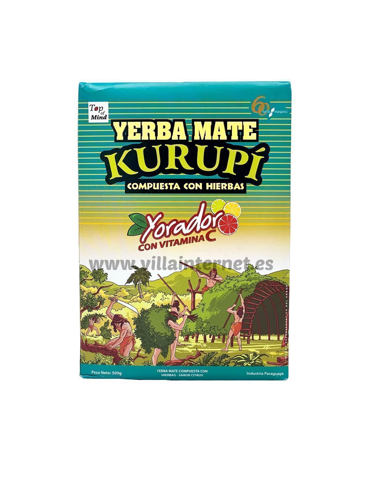 Yerba mate Kurupí yorador con vitamina C 500g - Imagen 1
